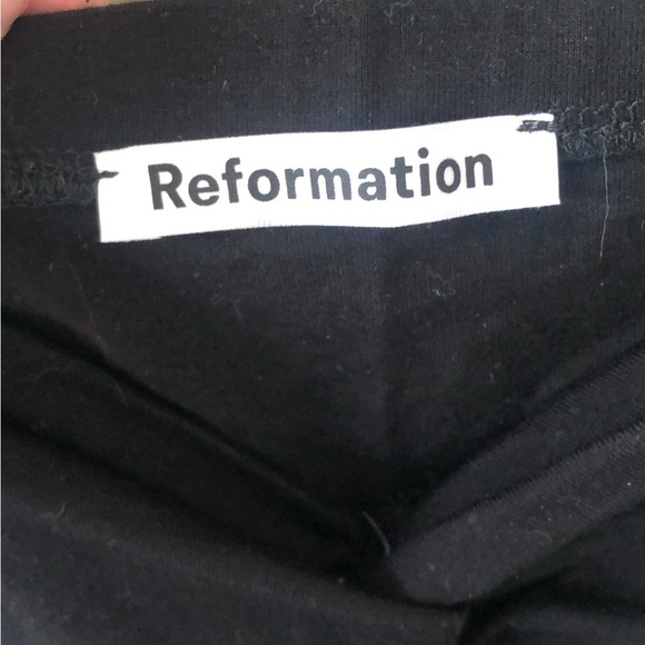 REFORMATION Rylan Knit 2 Piece SET TOP & SKIRT Size Medium Black Tencel - Picture 8 of 10